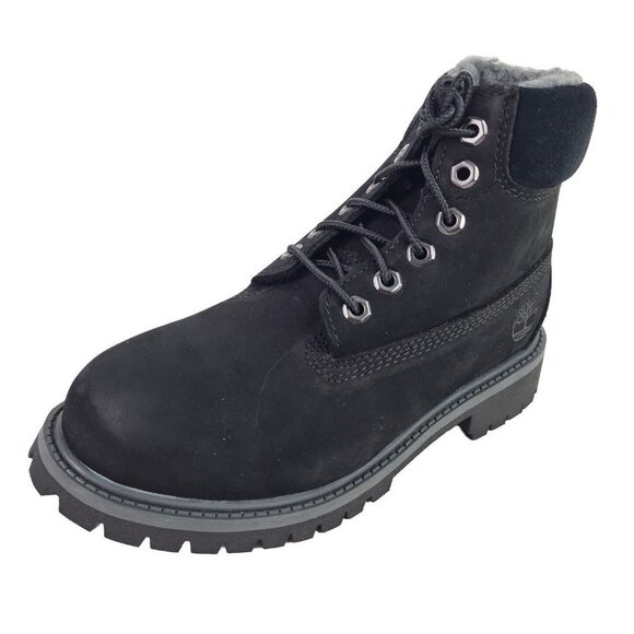 Timberland 6 In Classic Boot Nubuck Black LITTLE KIDS Waterproof - Picture 11 of 11